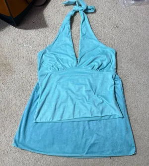 NWT See you Monday Aqua Halter Top and skirt X-Large thumbnail 1