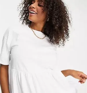 ♥️ 3/$12 NWT ASOS Maternity Oversized Casual Smock Top in White thumbnail 1