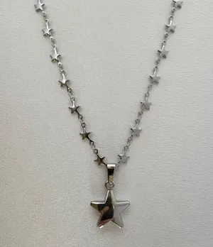 Silver Pentagram Star Pendant Necklace for Women thumbnail 1