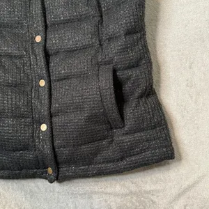 Charter Club Black Metallic Gold‎ Tweed Puffer Vest Quilted Jacket Size S thumbnail 6