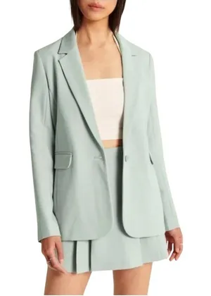 Abercrombie & Fitch Relaxed Suiting Blazer Mint Green Size M NWT Minimalist Cute thumbnail 1