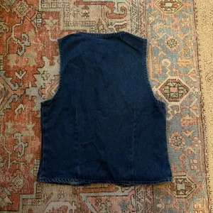 ASOS Design Tie Front Denim Top in Mid Blue thumbnail 3