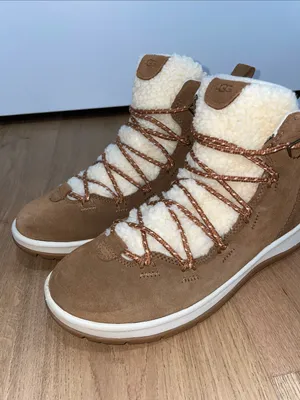 UGG Lakesider Heritage Chestnut Suede Shearling Lace-Up Ankle Boot Size 10 NWOB thumbnail 5