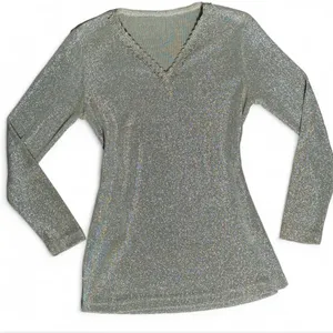 Shimmering Silver Long Sleeve Top thumbnail 3