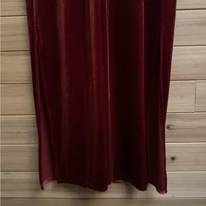 NWT Taylor Size 2/XS Strappy Red Orange Cowlneck Velvet Midi Dress thumbnail 7