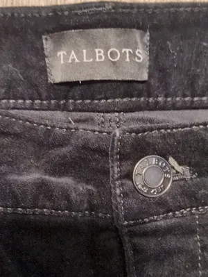 Talbots Black Velveteen Curvy Straight Leg Pants Size 10 thumbnail 2