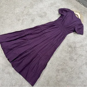 Bila77 Women’s Kelsey Maxi Dress Sleeveless Smocked Tiered V-Neck in Purple S thumbnail 7