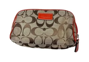 Coach Y2K Red Signature Logo Medium Zippered Cosmetic Bag thumbnail 1