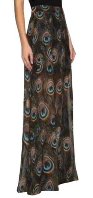 Like New Show Me Your Mumu Peacock Feather Maxi Skirt Size Small thumbnail 1