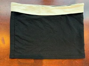 EDIKTED Contrast Foldover Tube Top Cropped Black & White Size Small thumbnail 4