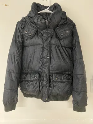 Abercrombie Black Puffer Coat thumbnail 2