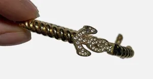 Coach Anchor Bangle Women OS Gold Crystal Pave Twisted Rope Nautical Preppy thumbnail 1