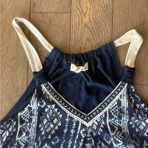 Rewind Navy and Cream Flowy Top thumbnail 3