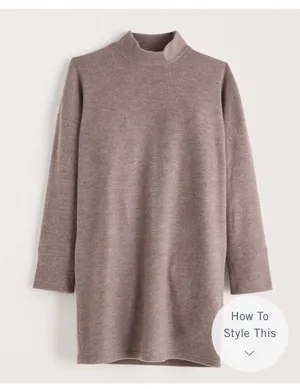 Abercrombie Exclusive Online Taupe Cozy Knit. Dress Mock Neck NWT XS thumbnail 2