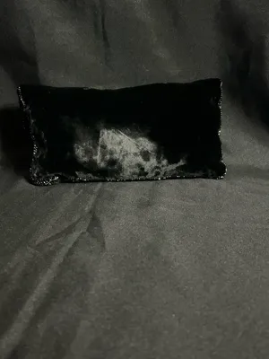 Walborg Handmade Black Beaded Velvet Foldover Clutch thumbnail 2