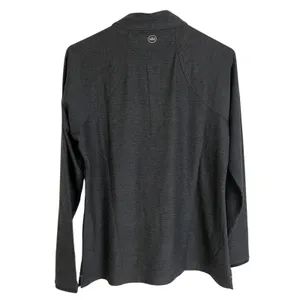 Peter Millar Perth Performance 1/4 Zip Womens M Gray Melange Raglan HBS Logo UPF thumbnail 2