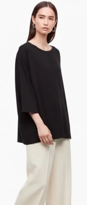 BABATON ARITZIA Women's Mortensen Black 3/4 Sleeve Oversized Blouse Size 2 (S) thumbnail 1