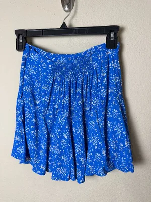 Barcelona Spain Brand Brownie Skirt Skort Blue Floral Size XXS thumbnail 3