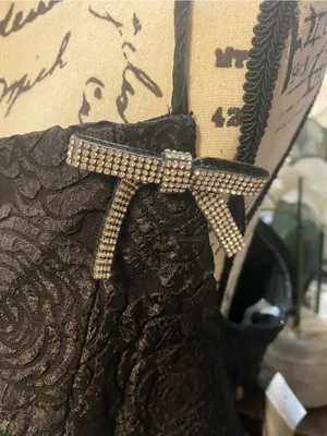 NWT Crystal Doll Junior’s Jacquard Rhinestone Bow A-Line Mini Dress thumbnail 5