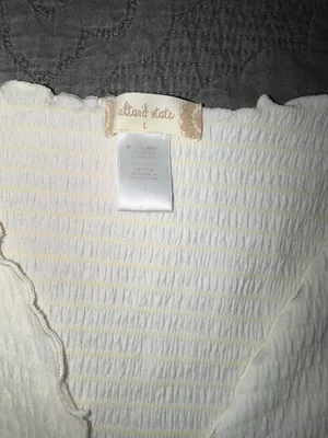 Altar'd State Cream Ruched V-Neck Crop Top thumbnail 2
