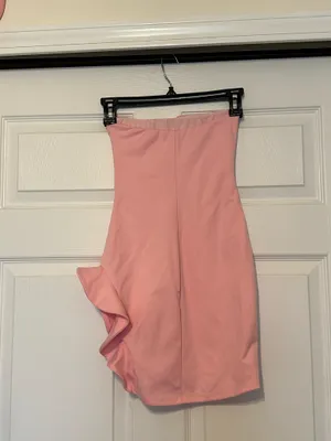 Lucy in the Sky Scuba Ruffle Dress in Pink thumbnail 2