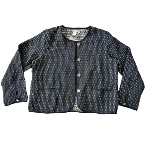 NWOT‎ The Territory Ahead Women's Woven Jacket Coat Large Black Cotton Silk thumbnail 2