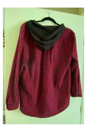 Eddie Bauer Red Plaid Shirt Medium thumbnail 4