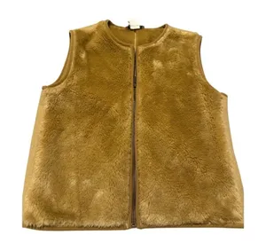 Banana Republic Fleece Vest Sleeveless Full Zip Soft Warm Tan Brown S‎ thumbnail 1