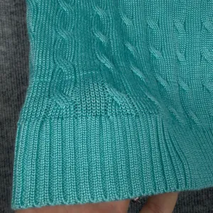 Lauren Ralph Lauren Size-M Top Sweater Vest Aqua Turquoise Cable Knit Scoop Neck thumbnail 6