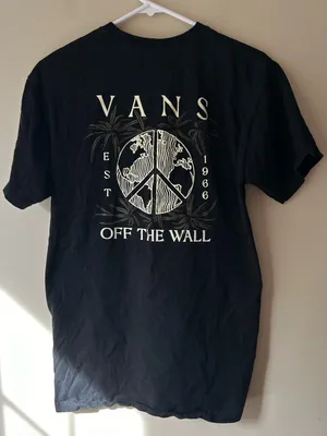 Vans Black Crewneck Tee with Subtle Logo Print thumbnail 1