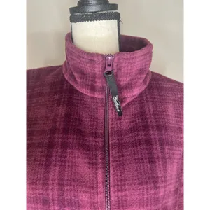 Woolrich women's fleece vest in a purple plaid pattern woman’s large thumbnail 2