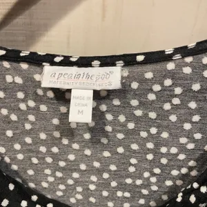 Cute polka dot Pea in the Pod maternity faux wrap stretchy tunic mini dress thumbnail 2
