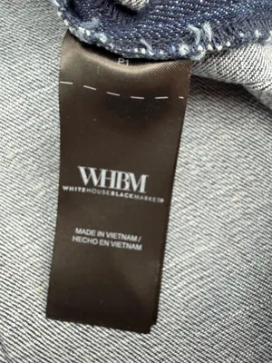 White House Black Market Skirt Womens 8 Blue Denim Midi Front Slit Tailored thumbnail 4