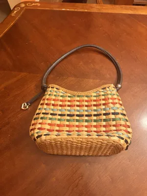 Brighton, Straw and Red Leather Shoulder Bag thumbnail 3