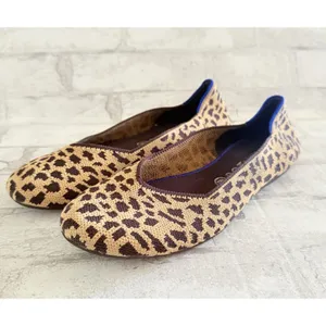 Rothys The Flat Animal Print Shoes Round Toe Eco Friendly Knit Comfort Sz 11 thumbnail 3