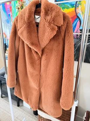 Zara Woman Super Soft Cozy Warm Thick Brown Caramel Faux Fur Coat Jacket Small thumbnail 7
