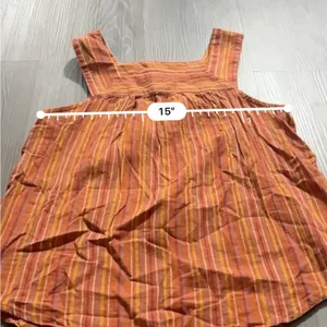 Universal Thread Orange Multicolor Striped Square Neck Sleeveless Top Size‎ XS thumbnail 5