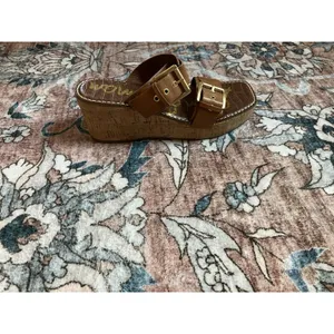 Sam Edelman Womens Slip On Buckle Platform Platform Sandals Size 9 GUC thumbnail 5