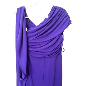 LBV Asymmetrical‎ Draped Gown Electric Purple NWT Sz 4 thumbnail 3