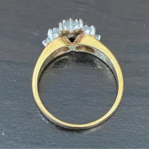 Vintage 18KGE Gold Electroplated CZ Cocktail Ring Size 8 thumbnail 4