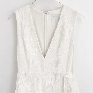 ONE33 Social White Lace Ruffle Midi Dress Size 4 High-Low‎ Formal Bridal Party thumbnail 4