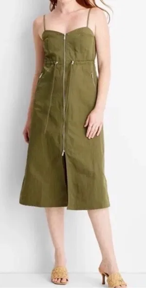 Future Collective Women's Nylon Zip-Front Midi Dress Size Small - C66-011 thumbnail 1