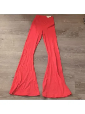 Aerie Red real me high rise super flare cross over leggings size small thumbnail 2