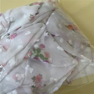 Free People Cottage Boho Floral White Large Fluffy Hair Scrunchie Accessory thumbnail 5