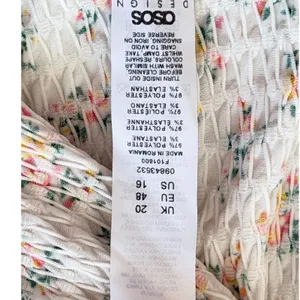 ASOS Dress Sz 16 Floral Smocked‎ Babydoll Crepe Puff Sleeve Tiered Boho thumbnail 4