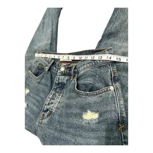 We The Free CRVY Blue High Rise Button Fly Denim Distressed Georgine Jeans 31 thumbnail 6