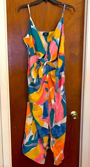 Milk and Honey Colorful Abstract Print Body Con Dress thumbnail 1