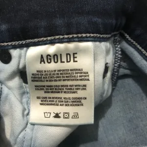 Agolde Sophie High Rise Cropped Jeans Womens 25 Step Raw Cut Off Hem Blue thumbnail 10