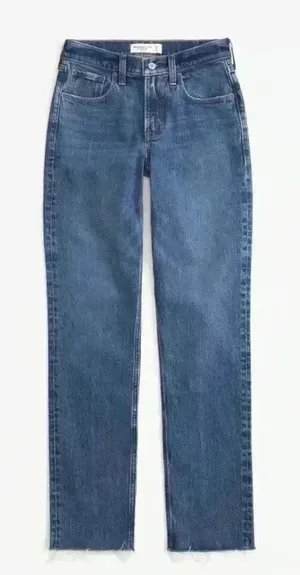Abercrombie & Fitch Curve Love Mid Rise 90s Straight Jeans Jean size 28/6R thumbnail 1