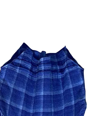 Anthropologie Isabella Sinclair Tillie Linen Plaid Dress Blue Size M Cottagecore thumbnail 5